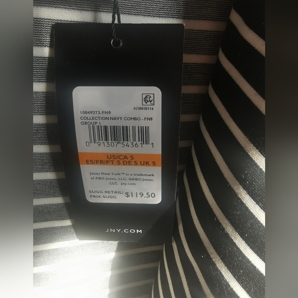 Jones New York Navy and Off-White Striped Jacket - Picture 5 of 6